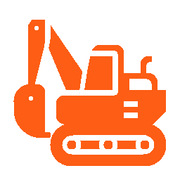 Excavator equipment icon representing dirt work and site prep services – Outta Bounds Excavation.