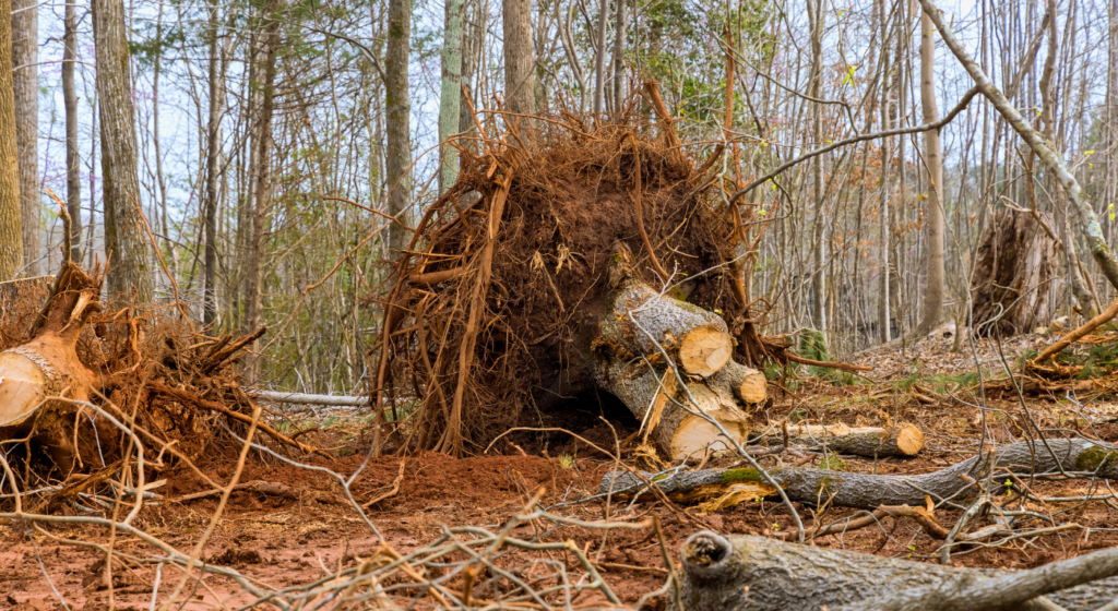 Tree removal during land clearing and site preparation in DFW Metroplex